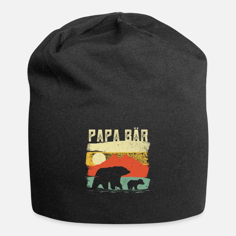 Papa Bär - Jersey-Beanie - Schwarz