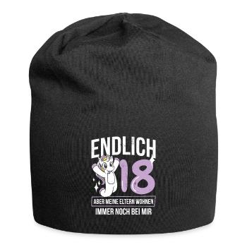 18. Geburtstag 18. Geburtstag - Jersey-Beanie - Schwarz - Vorne