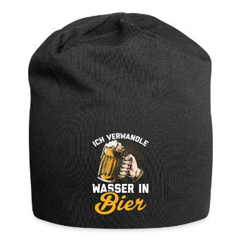 Bierbrauer Brauer Hobbybrauer Geschenk Bier brauen - Jersey-Beanie - Schwarz - Vorne