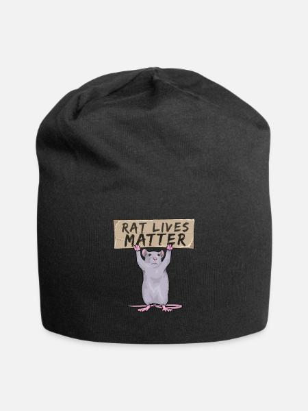 Rat Rats Mouse Owner Pet Rodent - Jersey Beanie - black