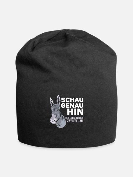 Witziger Spruch mit Esel fürs Veräppeln mit Ironie - Jersey-Beanie - Schwarz