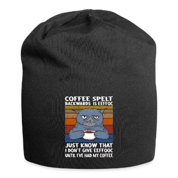 Coffee spelt backwards is eeffoc Design - Jersey Beanie - black - Front
