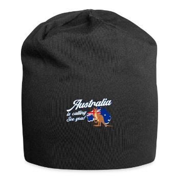 Australia is calling Australia kangaroo gift - Jersey Beanie - black - Front