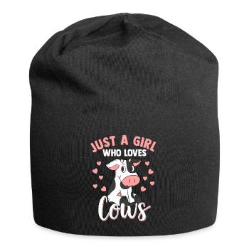 Vaches fille vache boeuf vache laitière fermier vache veaux - Bonnet en jersey - noir - Devant