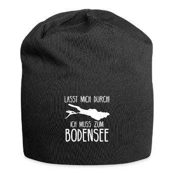 Bodensee See Kontanz Süddeutschland Geschenkidee - Jersey-Beanie - Schwarz - Vorne