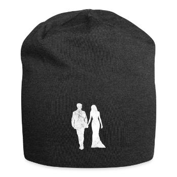 Wedding marriage - Jersey Beanie - charcoal grey - Front
