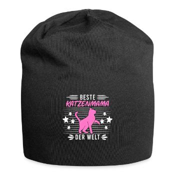 Beste Katzenmama der Welt - Katze Mama Geschenk - Jersey-Beanie - Schwarz - Vorne