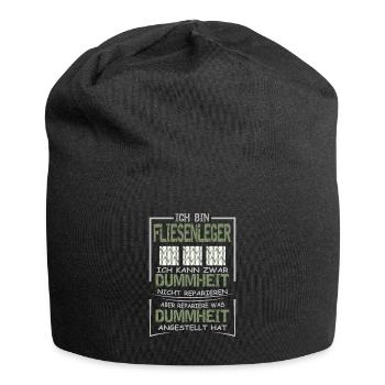 Fliesenleger - Jersey-Beanie - Schwarz - Vorne