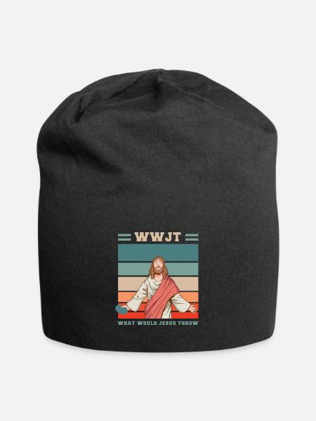 Jesus Frisbee design pour un Jésus et frisbee - Bonnet en jersey - noir