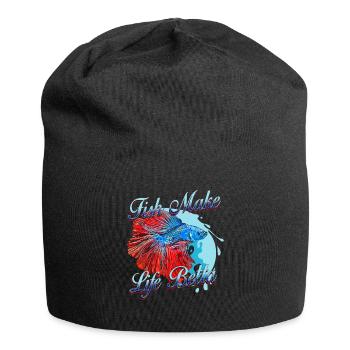 Fish Make Life Betta - Jersey-Beanie - Schwarz - Vorne