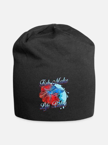 Fish Make Life Betta - Jersey-Beanie - Schwarz