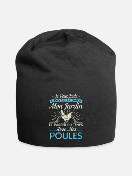 Papy Poule - Jardinage Cadeaux - Bonnet en jersey - noir