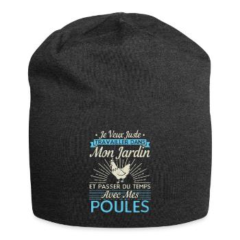 Papy Poule - Jardinage Cadeaux - Bonnet en jersey - charbon - Devant