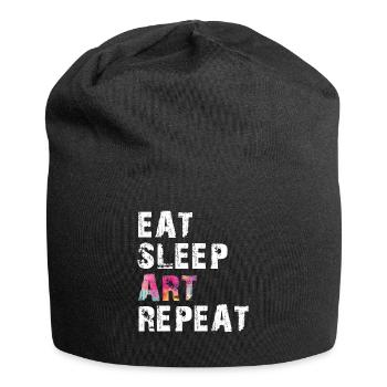 EAT SLEEP ART REPEAT - Jersey Beanie - black - Front