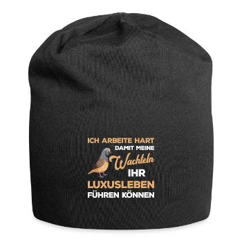 Wachtel Vogel Geschenk Legewachteln Wachtelzüchter - Jersey-Beanie - Schwarz - Vorne