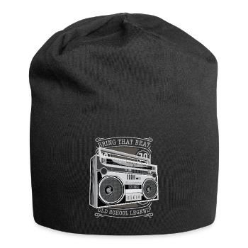 Musik Ghettoblaster Boombox Retro vintage - Jersey-Beanie - Schwarz - Vorne