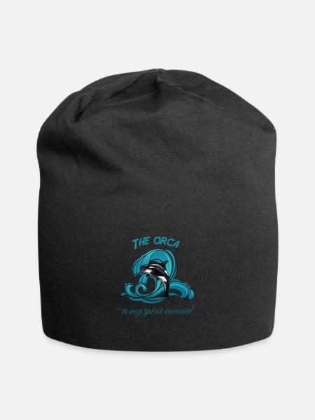 Der Orca ist mein Geistestier - Jersey-Beanie - Schwarz