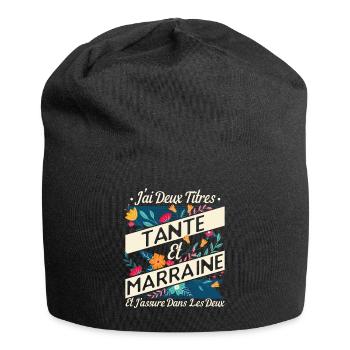 Marraine Tante Cadeau Humour - Bonnet en jersey - noir - Devant