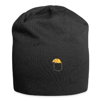 Croissant Dans La Poche Poitrine Petits pains Amants - Bonnet en jersey - noir - Devant