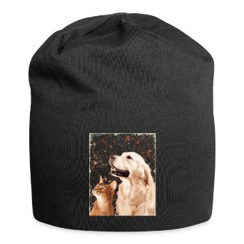 Chien chat chien chat tomcat minou chiens - Bonnet en jersey - noir - Devant
