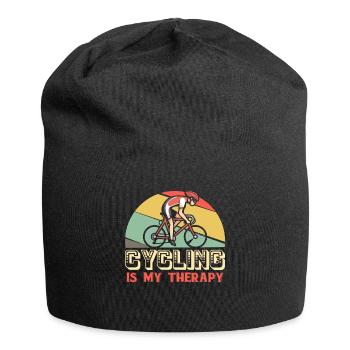 Cycling Is My Therapy - Radfahrer Radeln - Jersey-Beanie - Schwarz - Vorne