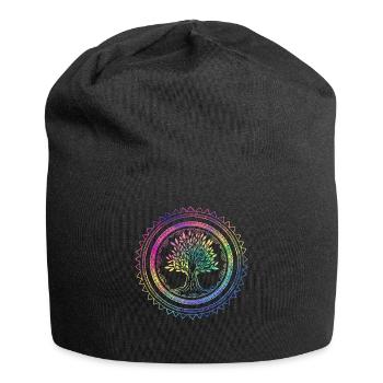 Yoga Arbre de vie Mandala Cadeau ésotérique - Bonnet en jersey - noir - Devant
