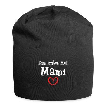 Zum Ersten Mal Mami Werdende Mutter 2021 - Jersey-Beanie - Schwarz - Vorne