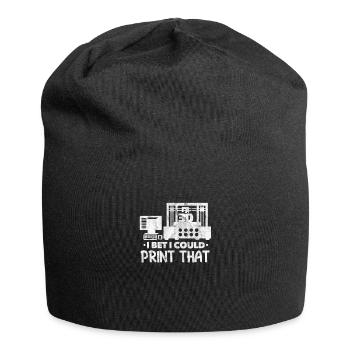 3d Drucker Filament Drucken 3d Druck Geschenk - Jersey-Beanie - Schwarz - Vorne
