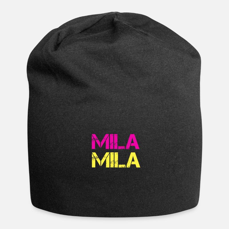 Mila - Jersey-Beanie - Schwarz
