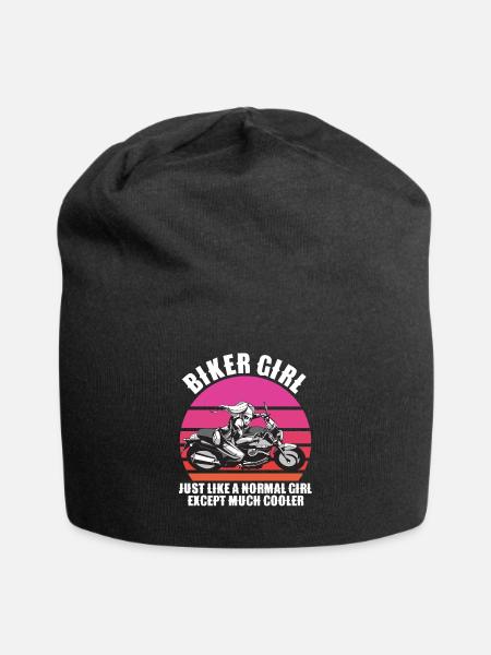 biker girl - Jersey Beanie - black