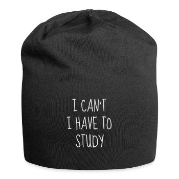 I Can’t I Have To Study - Jersey-Beanie - Schwarz - Vorne