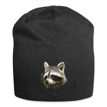 Waschbär Schupp Illustration Design Geschenk - Jersey-Beanie - Anthrazit - Vorne