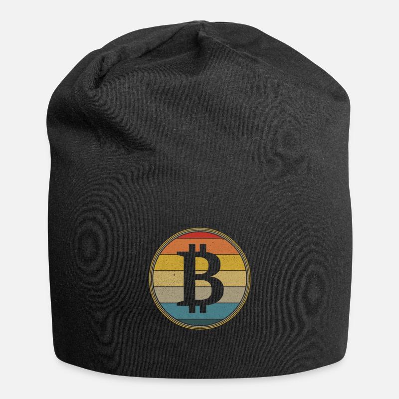 Cadeau de crypto-monnaie Bitcoin Crypto Vintage - Bonnet en jersey - noir