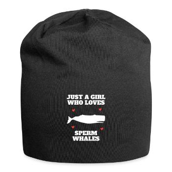 Just A Girl Who Loves Sperm Whales Funny Girls - Jersey Beanie - black - Front