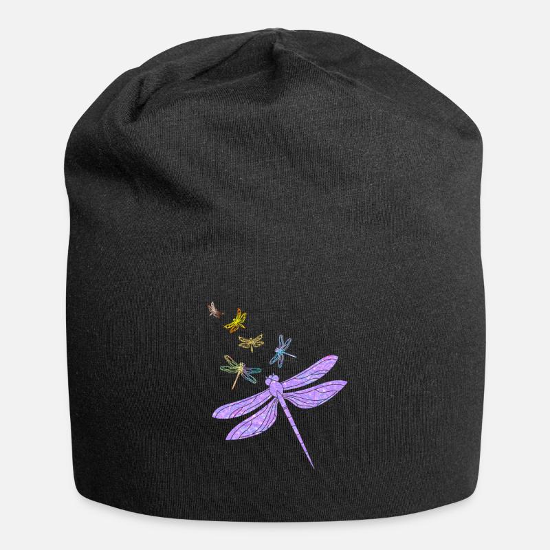 Ailes libellules - Bonnet en jersey - noir