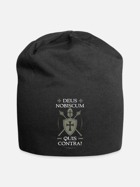 Templar Armor + Deus Nobiscum Quis Contra - Jersey Beanie - black