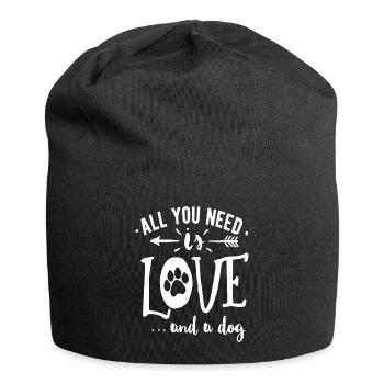 All you need is Love and a Dog - Jersey-Beanie - Schwarz - Vorne