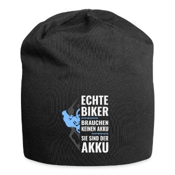 Fahrrad-Echte Biker brauchen keinen Akku - Jersey-Beanie - Schwarz - Vorne