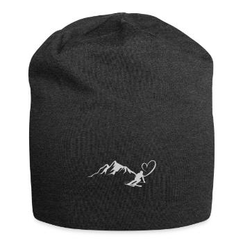Skiing gift idea for children and ski binding - Jersey Beanie - charcoal grey - Front