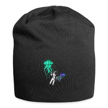 Jellyfish cosmonaut - Jersey Beanie - black - Front