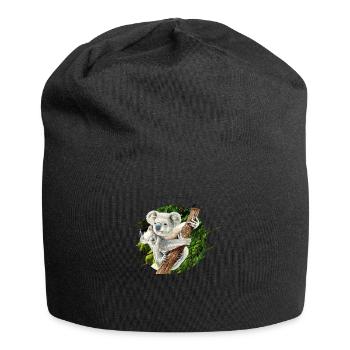 Mama Koala Bear avec bébé - Bonnet en jersey - noir - Devant