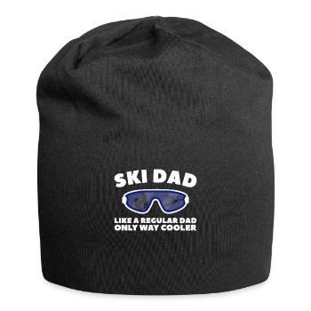 Ski Dad Father Skiing Dad Winter Gift - Jersey Beanie - black - Front