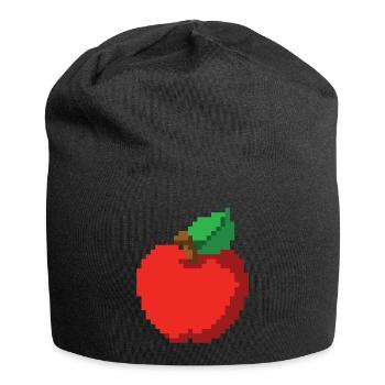 Pixel Apfel 80er Retro 8-bit Kostüm - Jersey-Beanie - Schwarz - Vorne