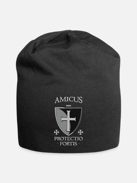 Bouclier templier + Amicus Protectio Fortis - Bonnet en jersey - noir