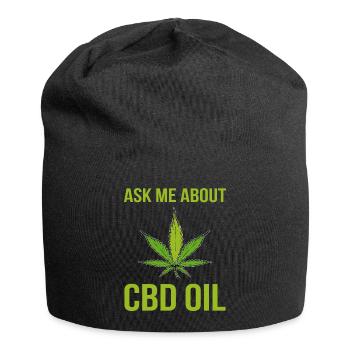 Ask About Me CBD Oil Cannabis Cannabis Leaf - Jersey Beanie - black - Front