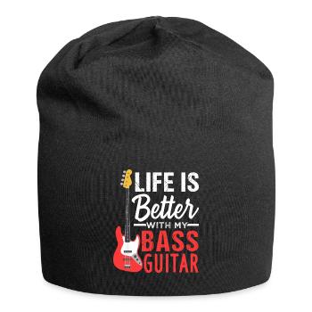 Bassgitarre E-Bass Leben - Jersey-Beanie - Schwarz - Vorne