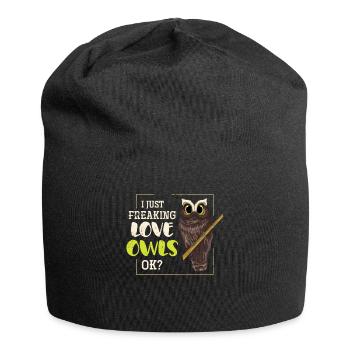 owl - Jersey Beanie - black - Front