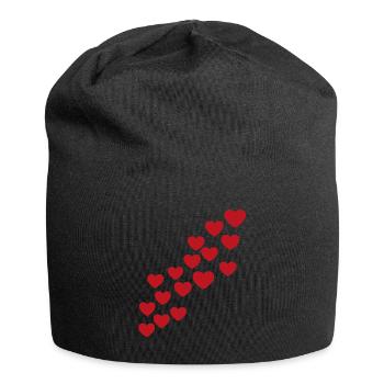 Cœur chaîne - Bonnet en jersey - noir - Devant