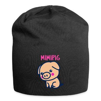MIMIPIG, cute pig, gift idea and t-shirt - Jersey Beanie - black - Front
