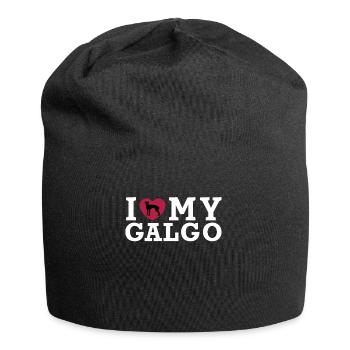 J'aime ma race de chien Galgo Galgos avec une chemise coeur - Bonnet en jersey - noir - Devant